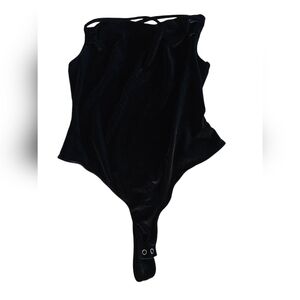 Almost Famous Black Velvet Bodysuit Womens Size Large.